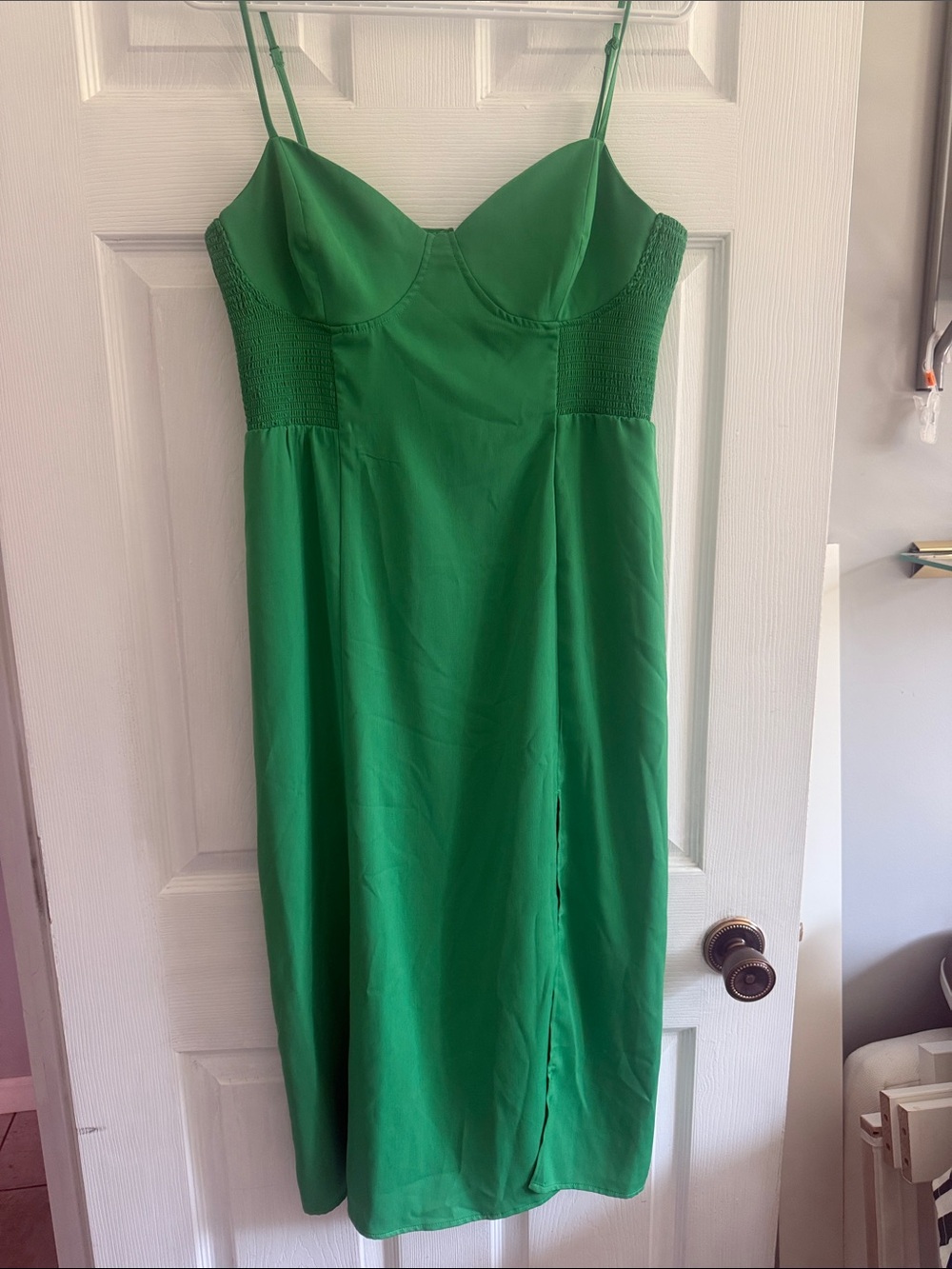 Dynamite Bright Green Spaghetti-Strap Midi Dress